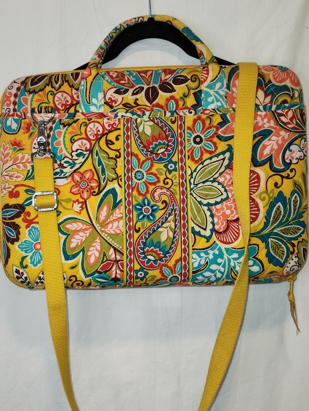 Vera Bradley Yellow Paisley Laptop Tote